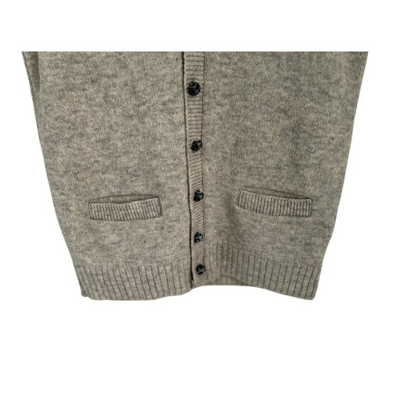 Bloomingdales Sutton Sweaters Shetland Wool Vest Gray Wool Leather Buttons - Picture 4 of 9